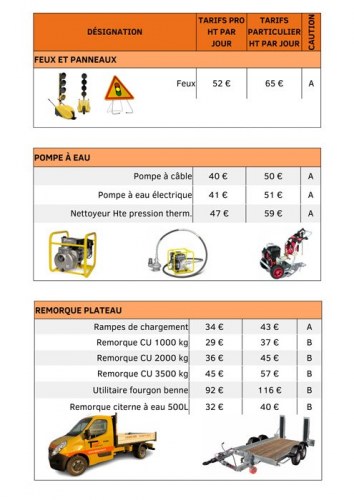 Tarifs de location 1er Avril 2025 - 9